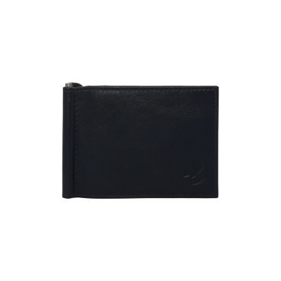 Leather Slim Money Clip Blue