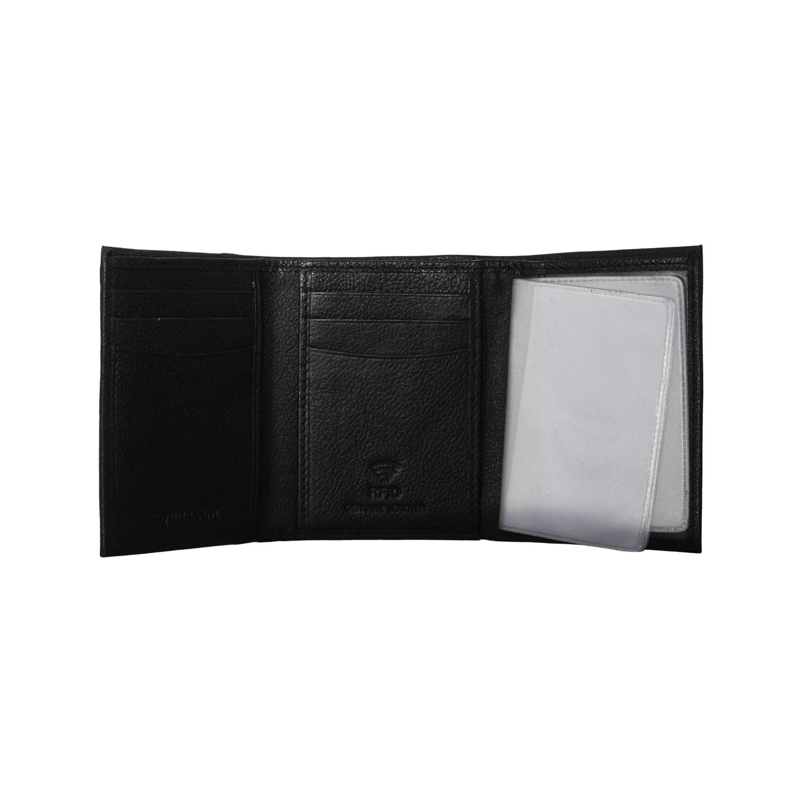 Tri-Fold Leather Wallet Black