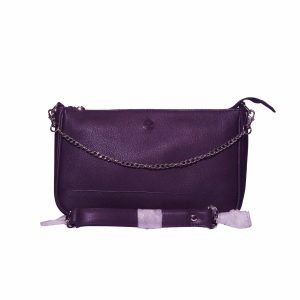 Purple Ladies Leather Sling Bag