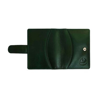 Leather Slim Album Card Holder With RFID Green