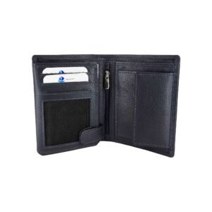 Leather Note Case Wallet for Men With RFID Blue