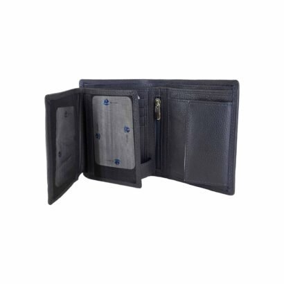 Leather Note Case Wallet for Men With RFID Blue