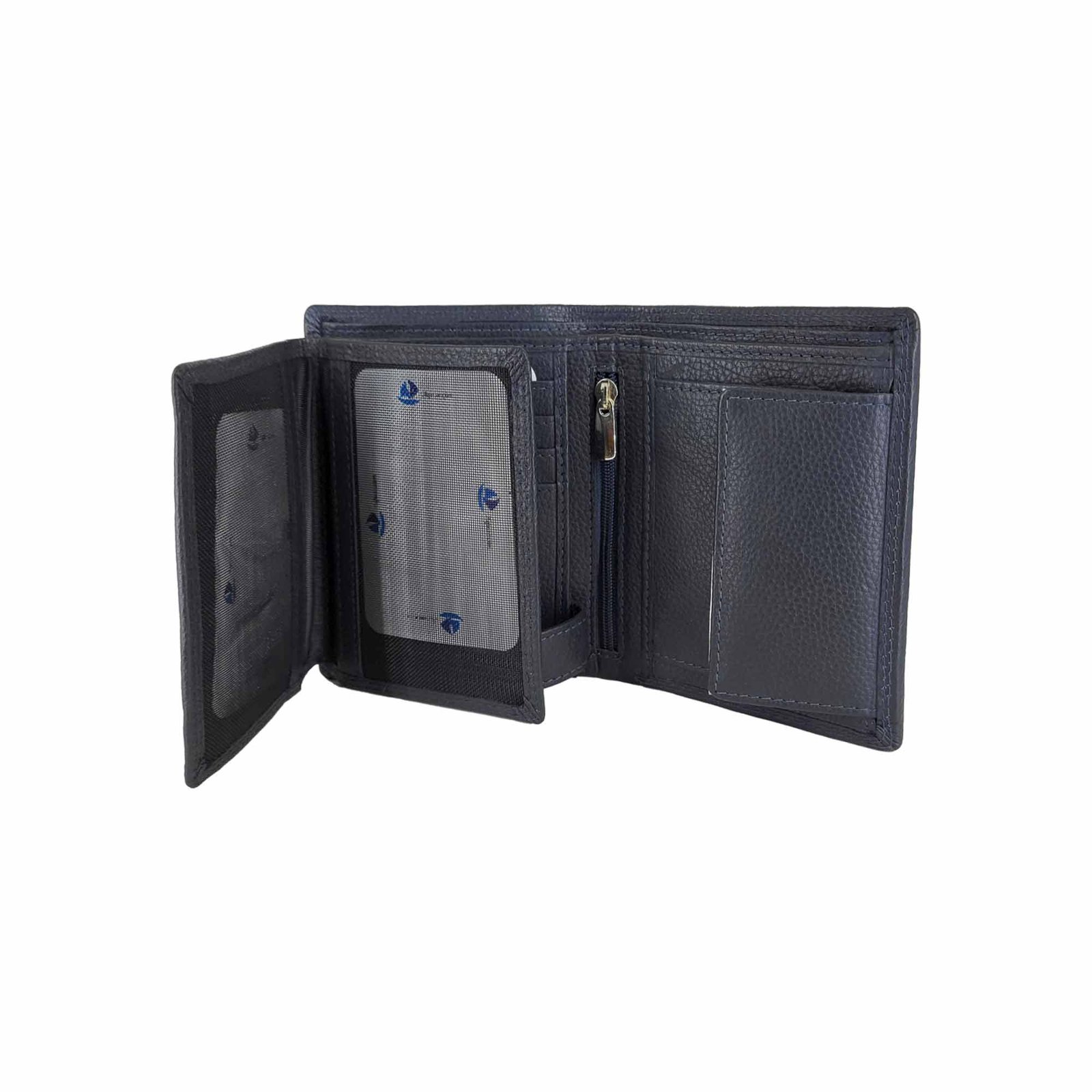 Leather Note Case Wallet for Men With RFID Blue