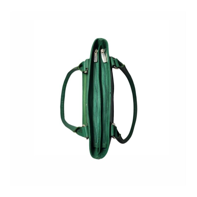 Genuine Leather Shoulder Bag for Women Green Texture