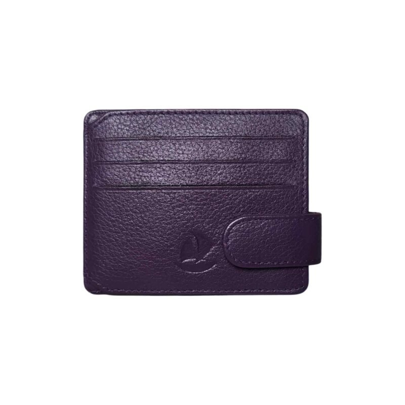 Aquaexim Slim Leather Cardholder Folded purple Colour