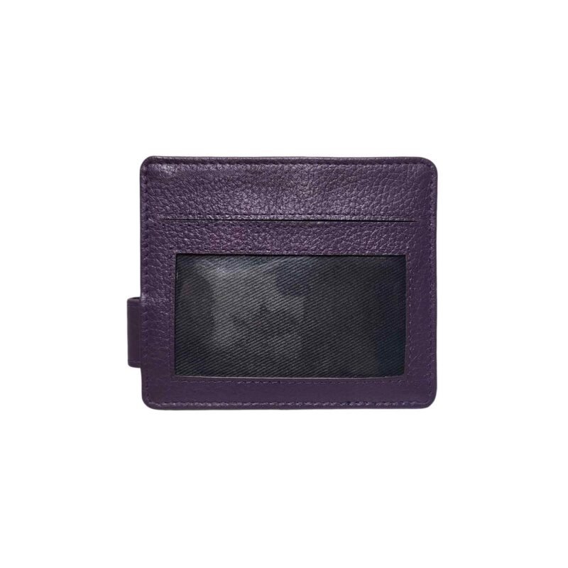 Aquaexim Slim Leather Cardholder Folded purple Colour