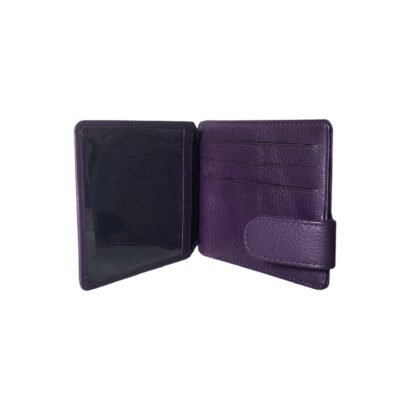 Aquaexim Slim Leather Cardholder Folded purple Colour