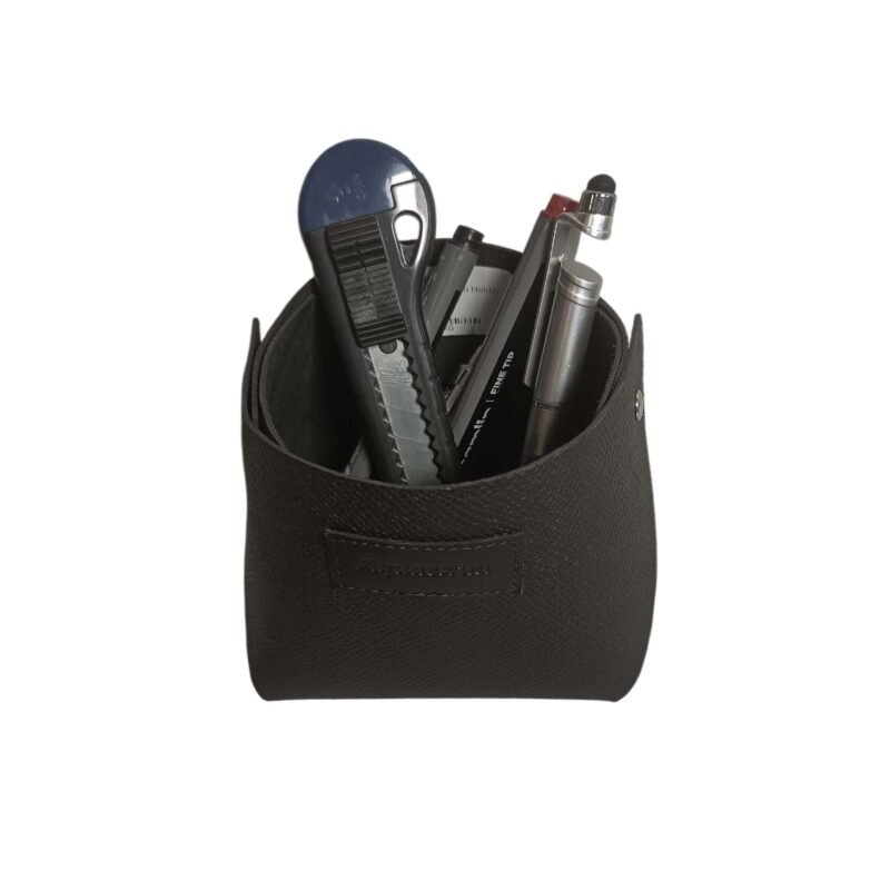 Aquaexim Specious Leather Pen Holder Black Colour