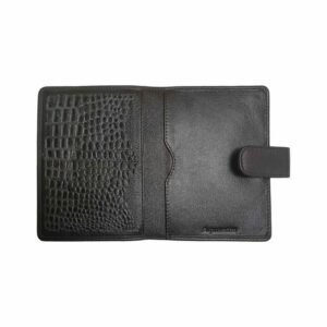 Aquaexim Premium Leather Slim Passport Holder Black Colour