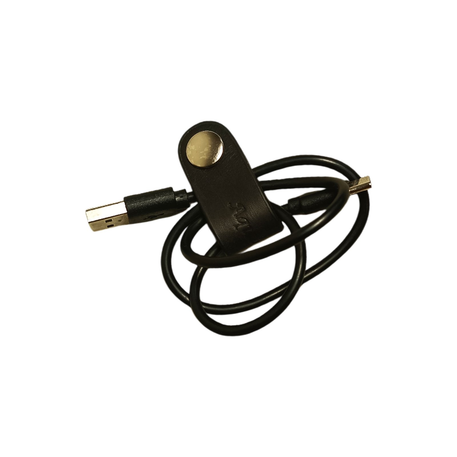 Aquaexim Leather Tiny Earphone and Cable Holder Black