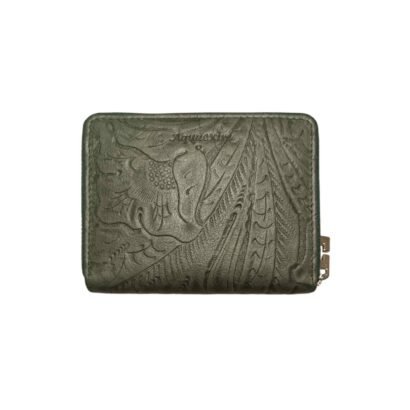 Aquaexim Trendy Leather Ladies Wallet with Round Zip Closure Green