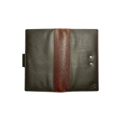 Aquaexim Genuine Leather Long Passport Holder Brown