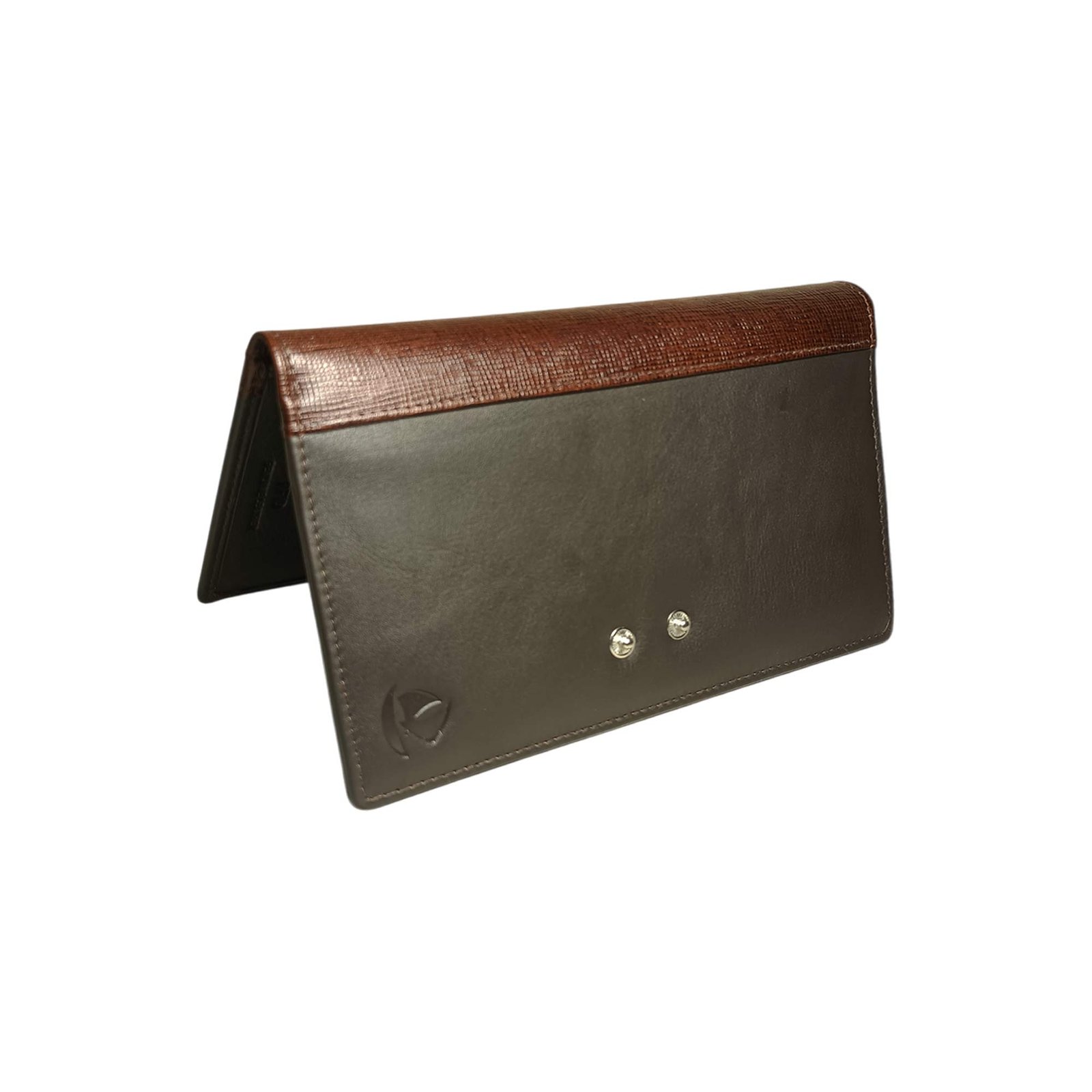 Aquaexim Genuine Leather Long Passport Holder Brown