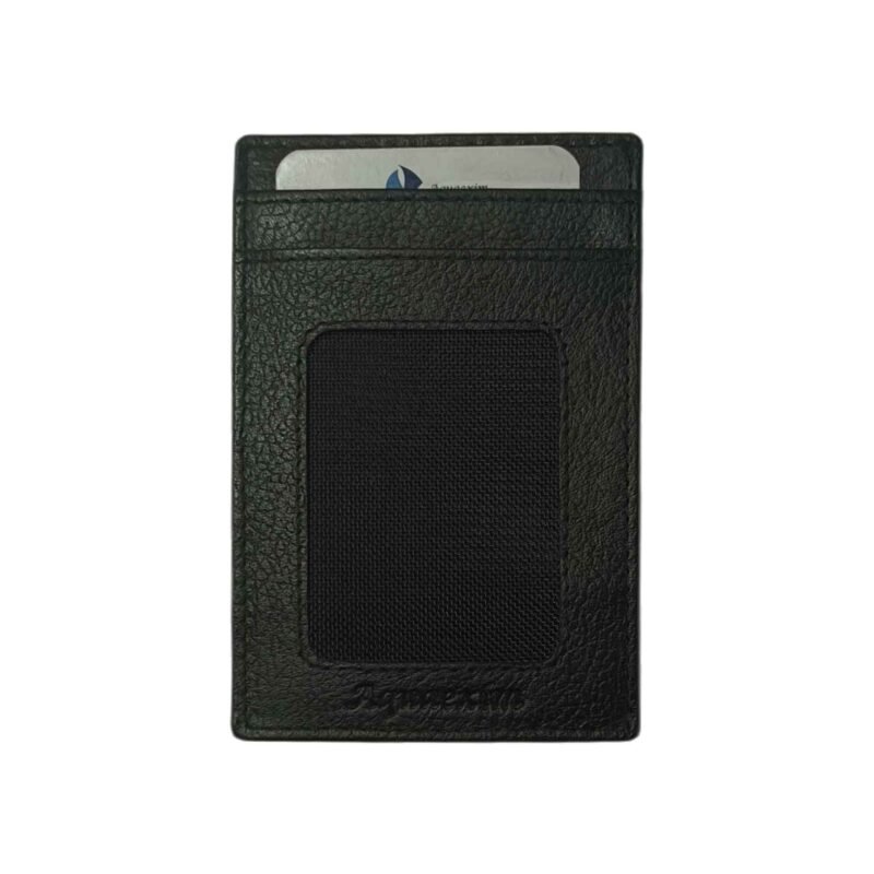 Slim Leather Card Holder Black