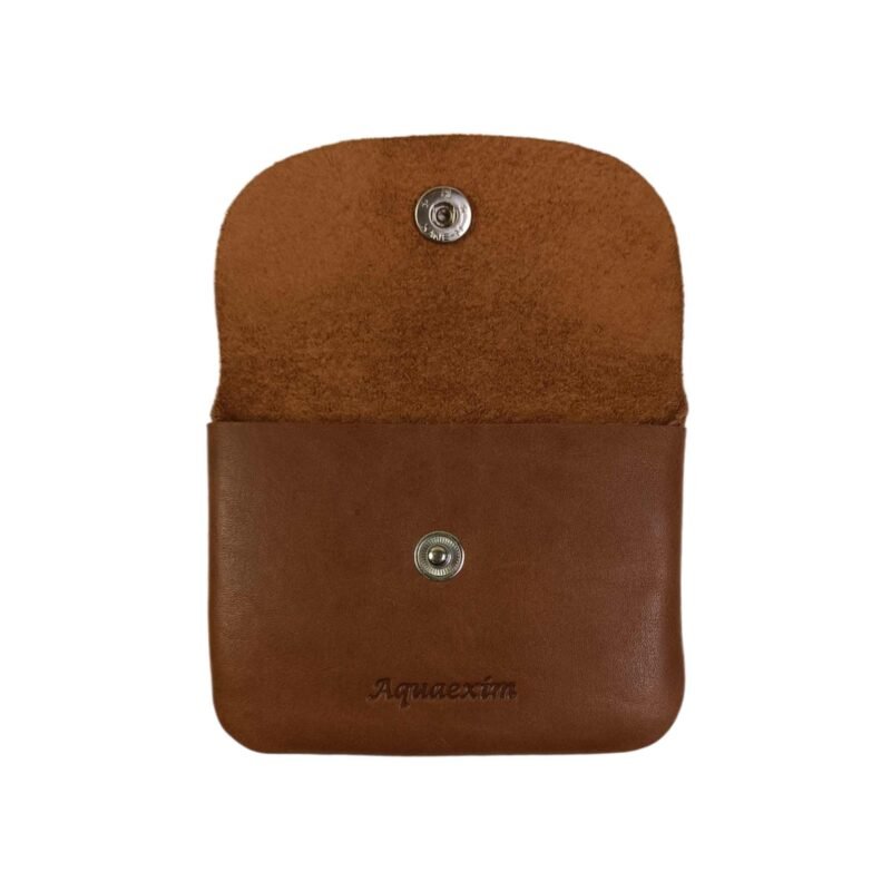 Premium Ladies' Leather Small Coin Pouch – Stylish, Compact & Durable Tan