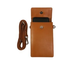 Genuine Leather Sling Mobile Holder Tan