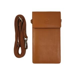 Genuine Leather Sling Mobile Holder Tan