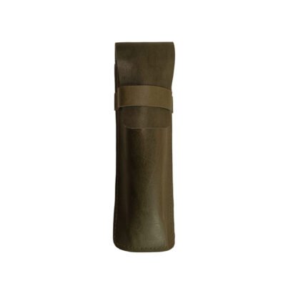 Minimalist Leather Pen Pouch – Soft & Durable Olive Green