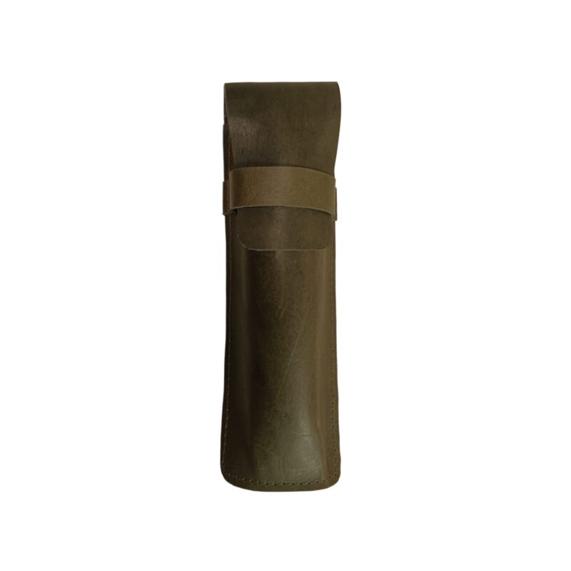 Minimalist Leather Pen Pouch – Soft & Durable Olive Green
