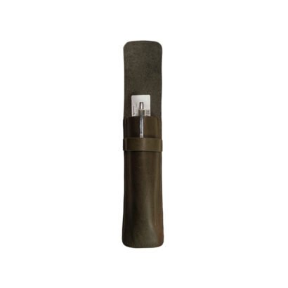Minimalist Leather Pen Pouch – Soft & Durable Olive Green