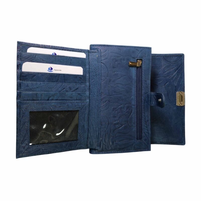 Trendy Leather Sling Clutch for Women Blue
