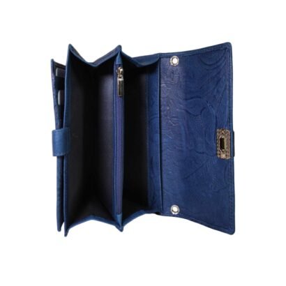 Trendy Leather Sling Clutch for Women Blue