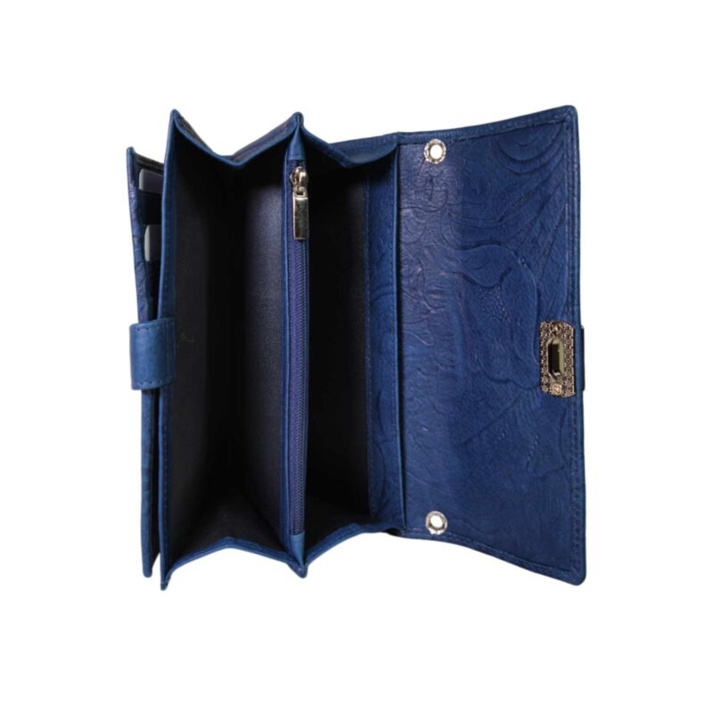 Trendy Leather Sling Clutch for Women Blue