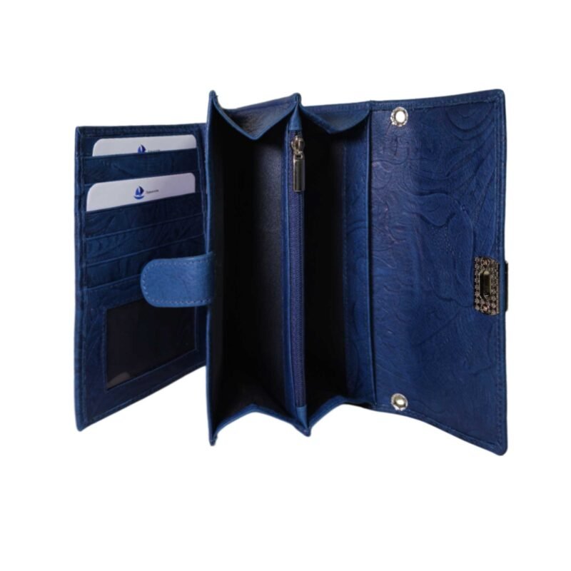 Trendy Leather Sling Clutch for Women Blue
