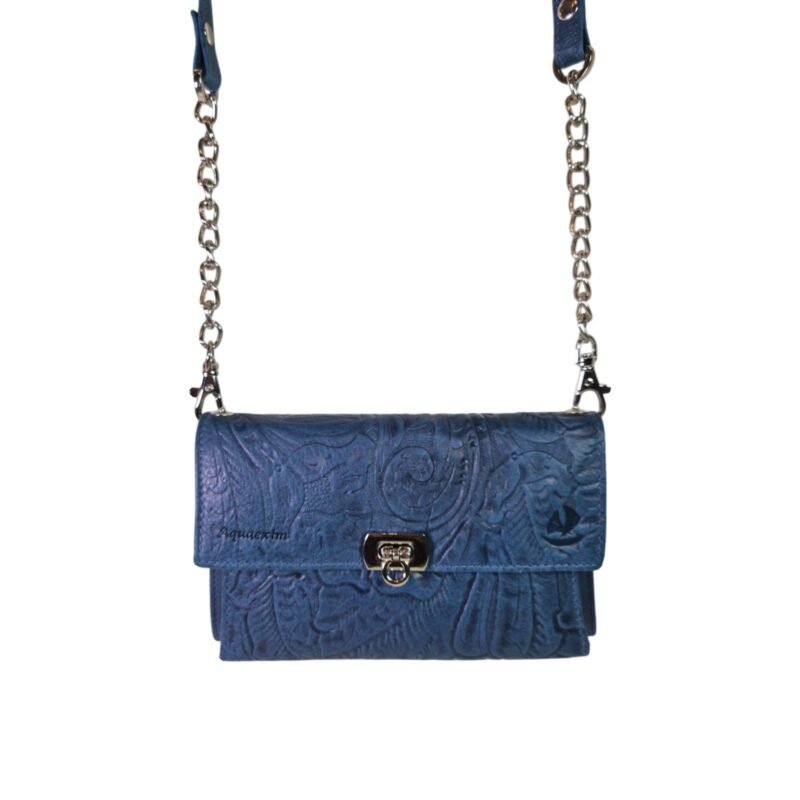 Trendy Leather Sling Clutch for Women Blue