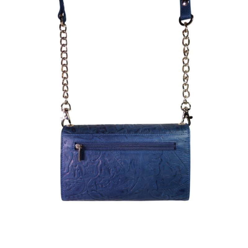 Trendy Leather Sling Clutch for Women Blue