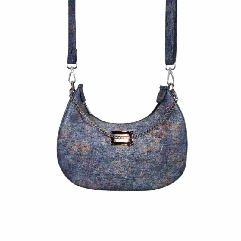 Aquaexim Stylish Round Leather Sling Bag For Women Denim