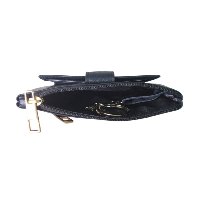 Stylish Coin Pouch with Card Slots Black