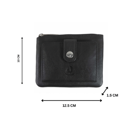 Stylish Coin Pouch with Card Slots Black